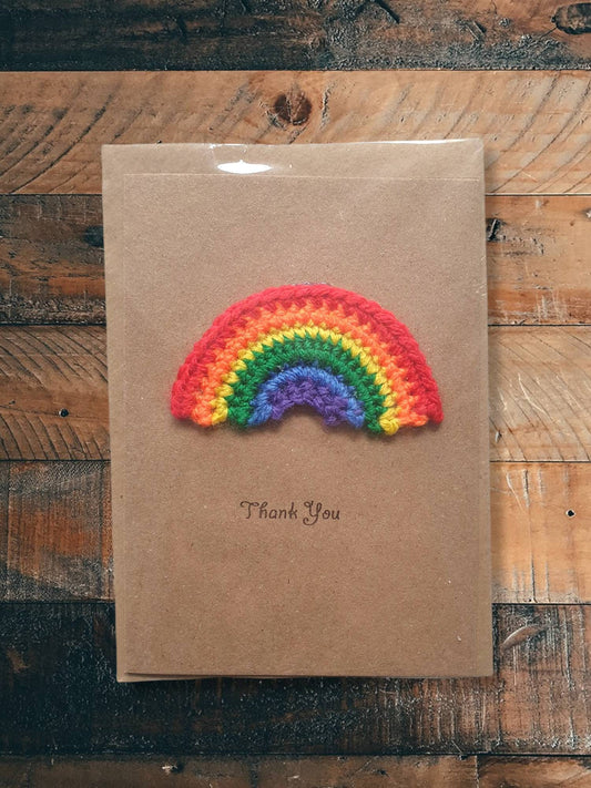 Thank You Crochet Rainbow Card